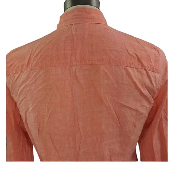 J Crew Women sz S Long Sleeves Buttons Down shirt Salmon Pink 100% Cotton - Picture 6 of 8